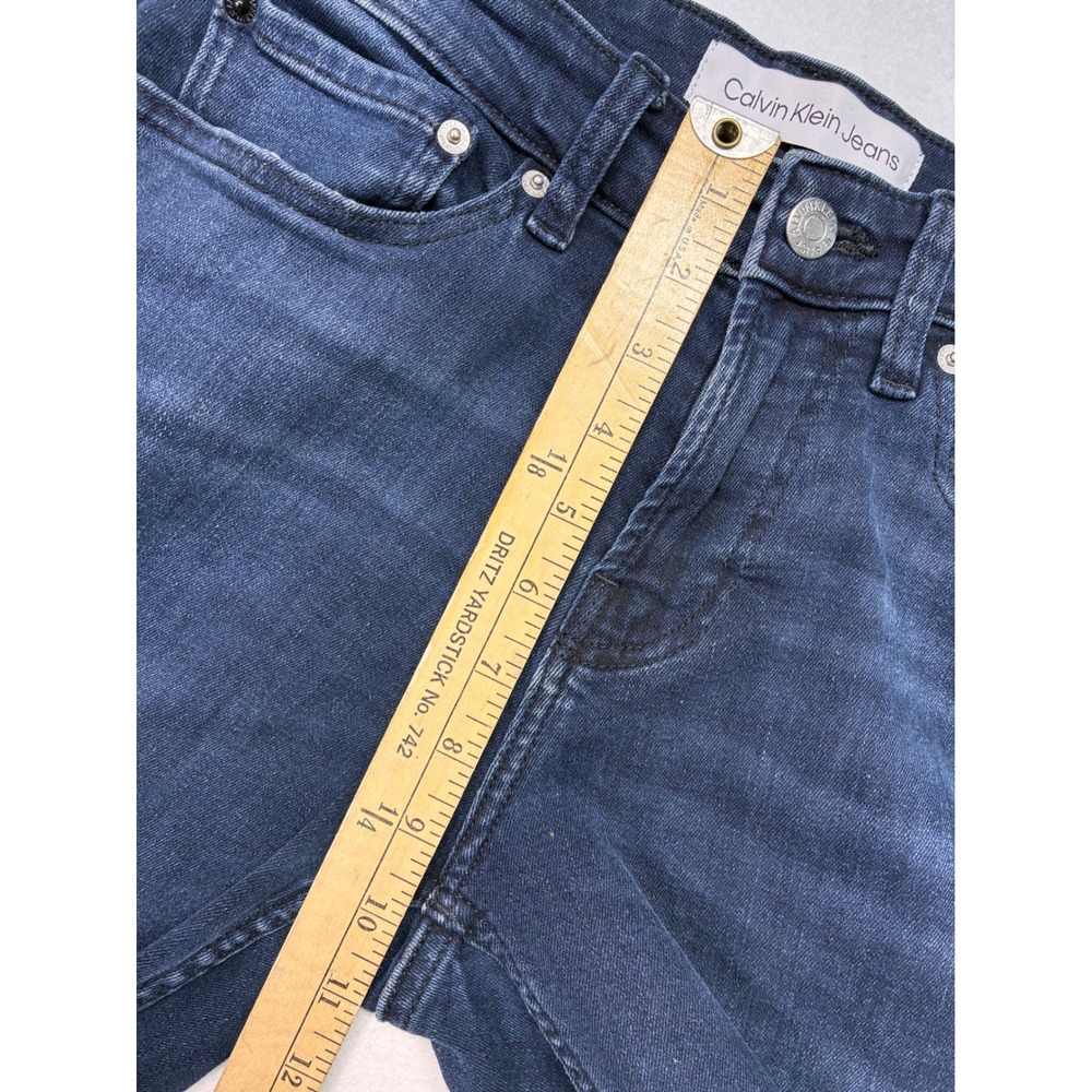 Calvin Klein Modern Slim Jeans Indie Sleaze Minimalist Indigo - 28 Dark Blue - Picture 9 of 11